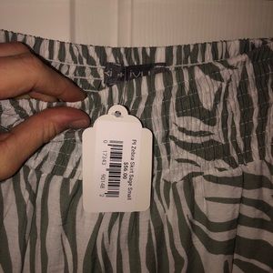 Sage Green Beach Skirt with Zebra design